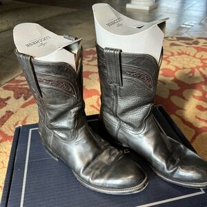 Lucchese Men's Black Leather Boots